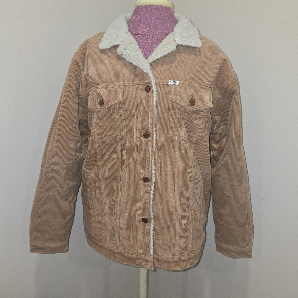Wrangler Heritage Mens M Corduroy Sherpa Lined Button Up Jacket